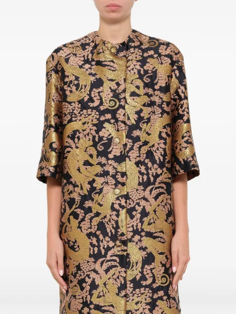 Lanvin jacquard-patterned button-front coat