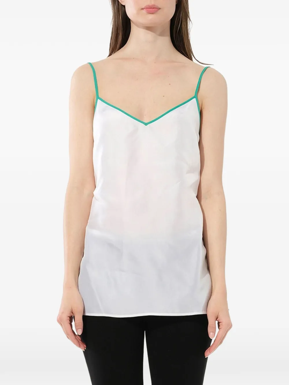 PUCCI contrast-trim sleeveless top - Bianco