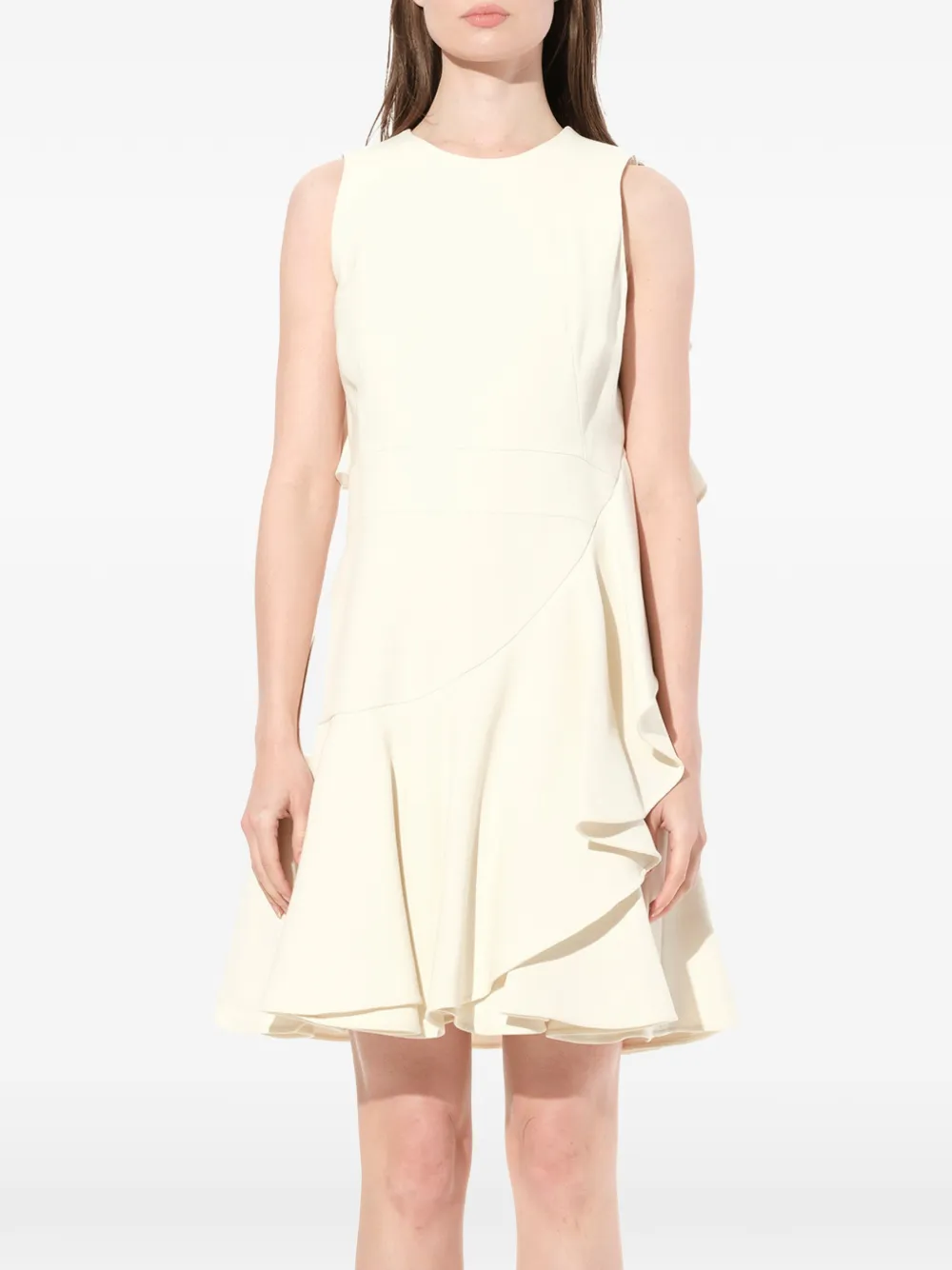 Alexander McQueen ruffled sleeveless dress - Toni neutri