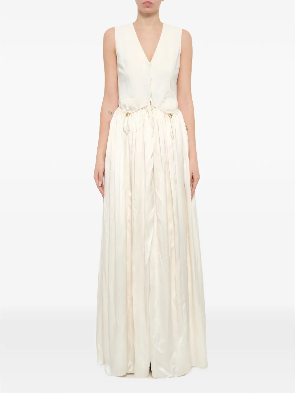 Lanvin V-neck drawstring-waist maxi dress