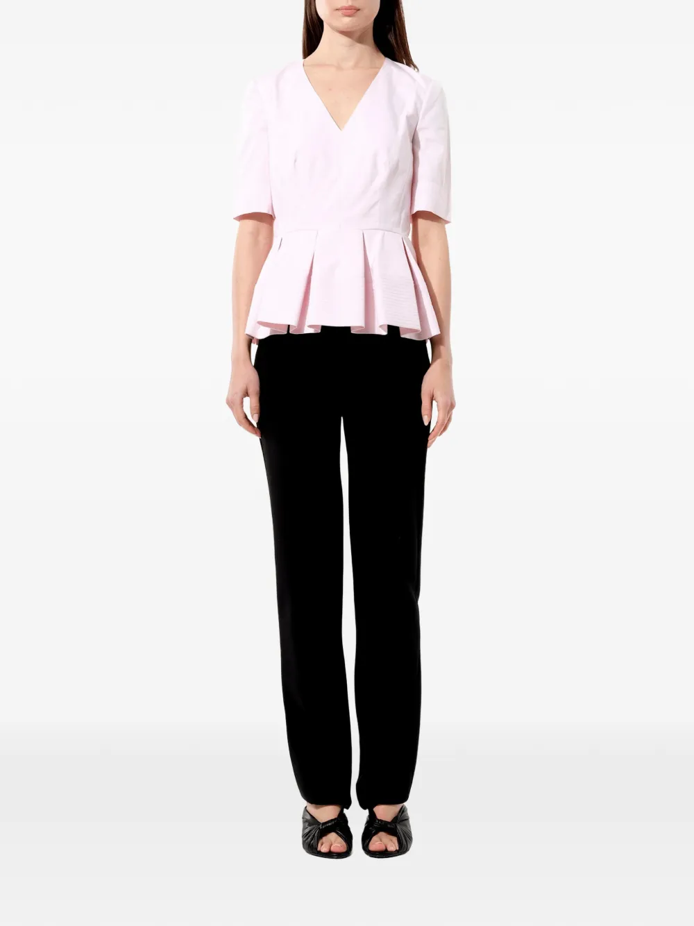 Balenciaga pleated peplum-hem blouse - Rosa
