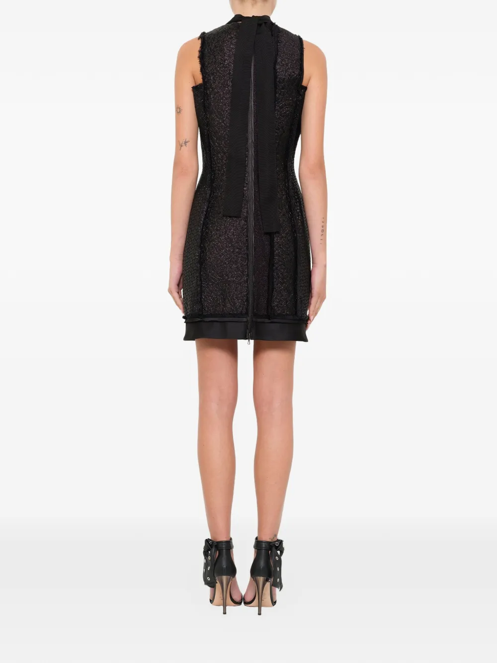 Lanvin Mini-jurk verfraaid met kristallen en franje Zwart