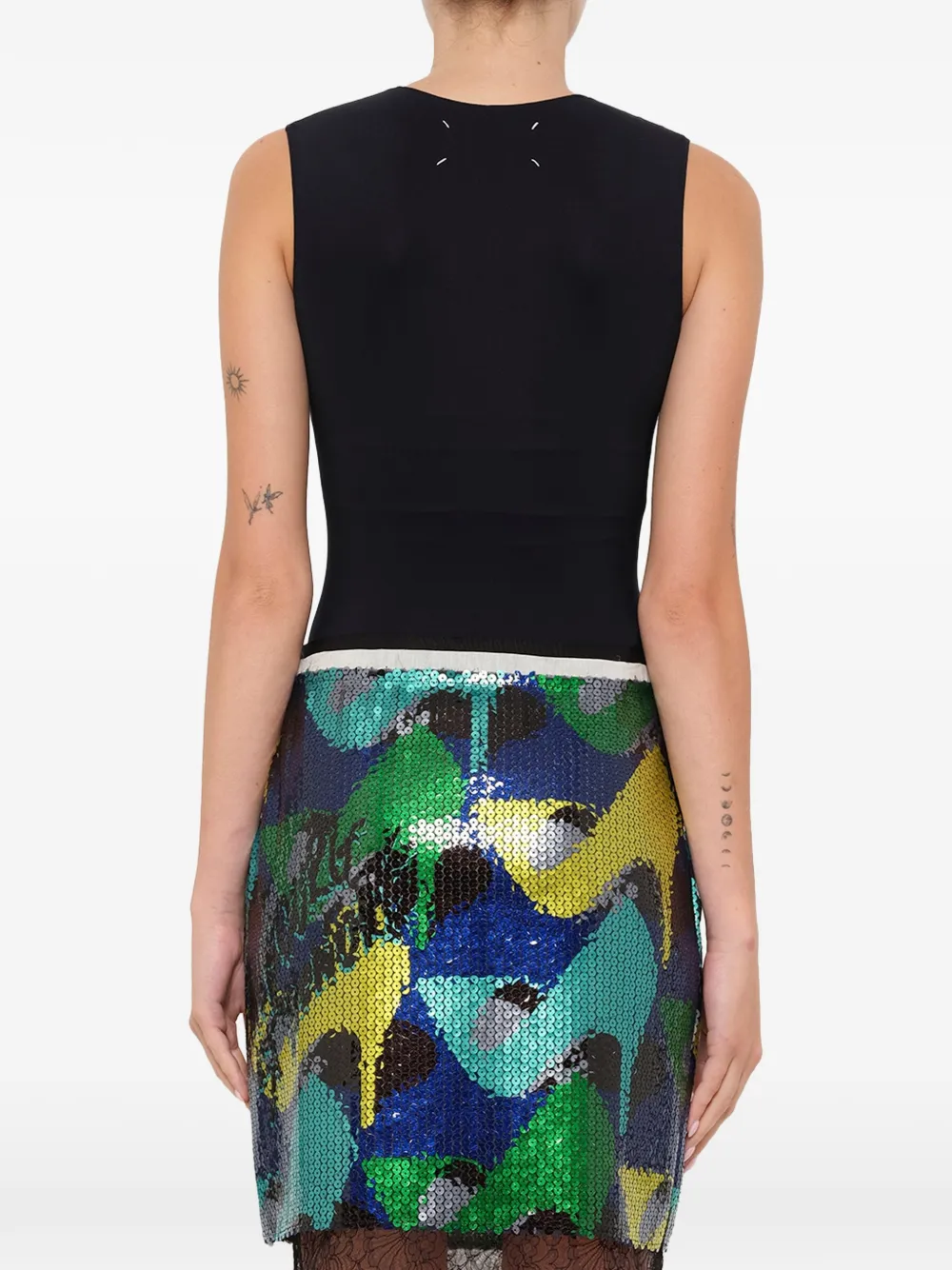 Lanvin Rok verfraaid met pailletten en print Blauw