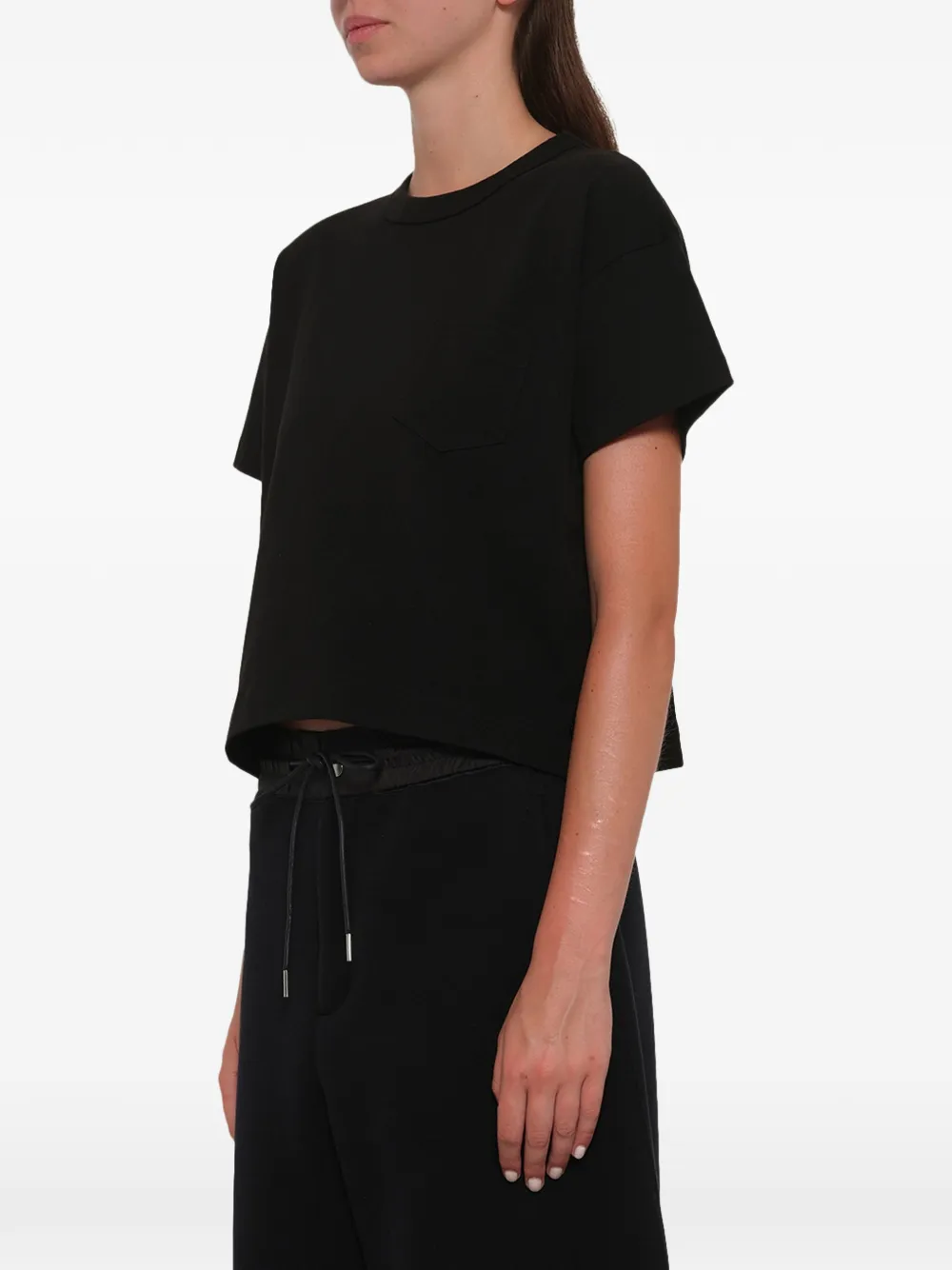 sacai Katoenen T-shirt Zwart