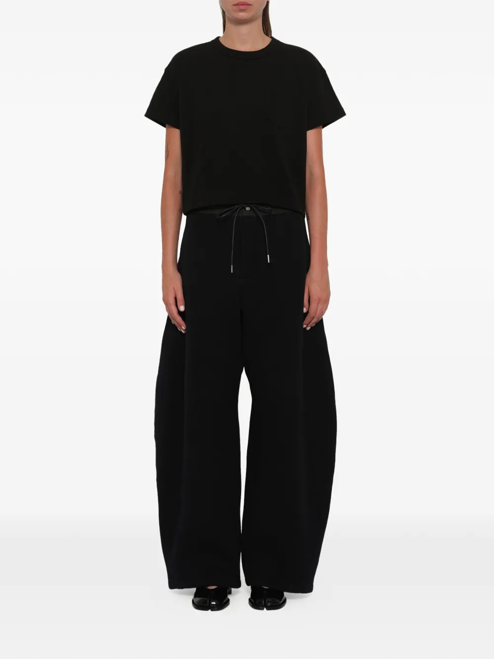 sacai Katoenen T-shirt Zwart