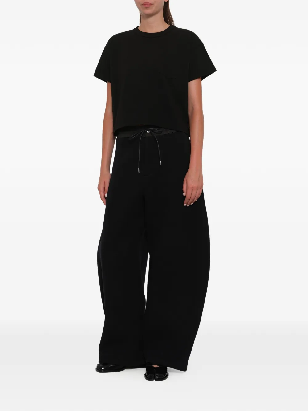 sacai Katoenen T-shirt Zwart
