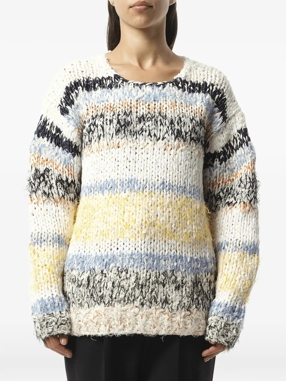 Chloé striped chunky-knit sweater - Toni neutri