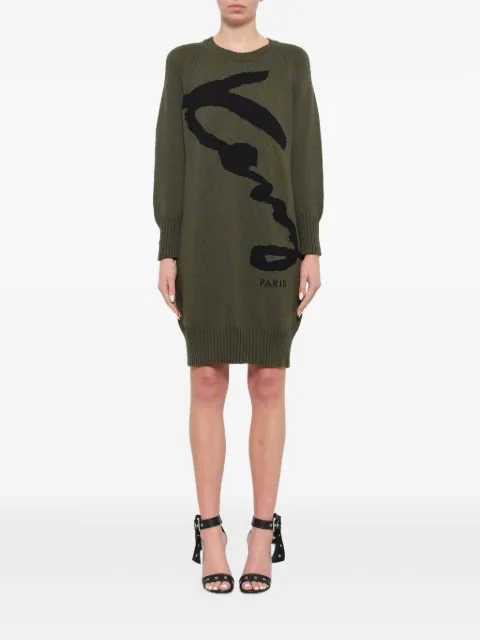 Kenzo logo-intarsia knitted mini dress