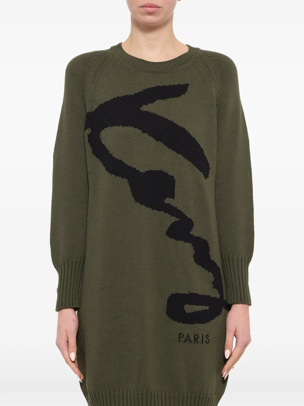 Kenzo Gebreide mini-jurk Groen
