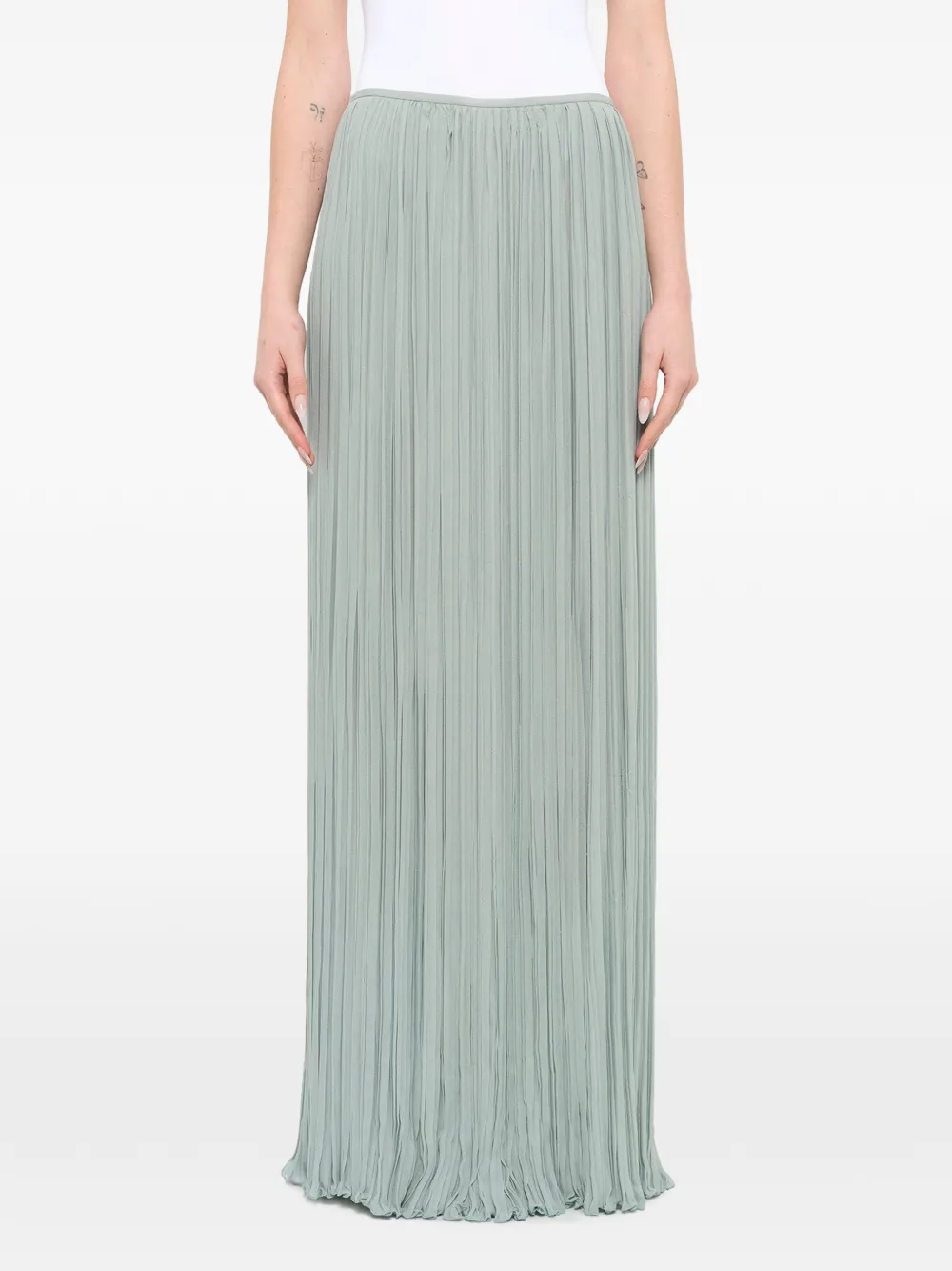 Lanvin pleated drawstring-fastening maxi skirt
