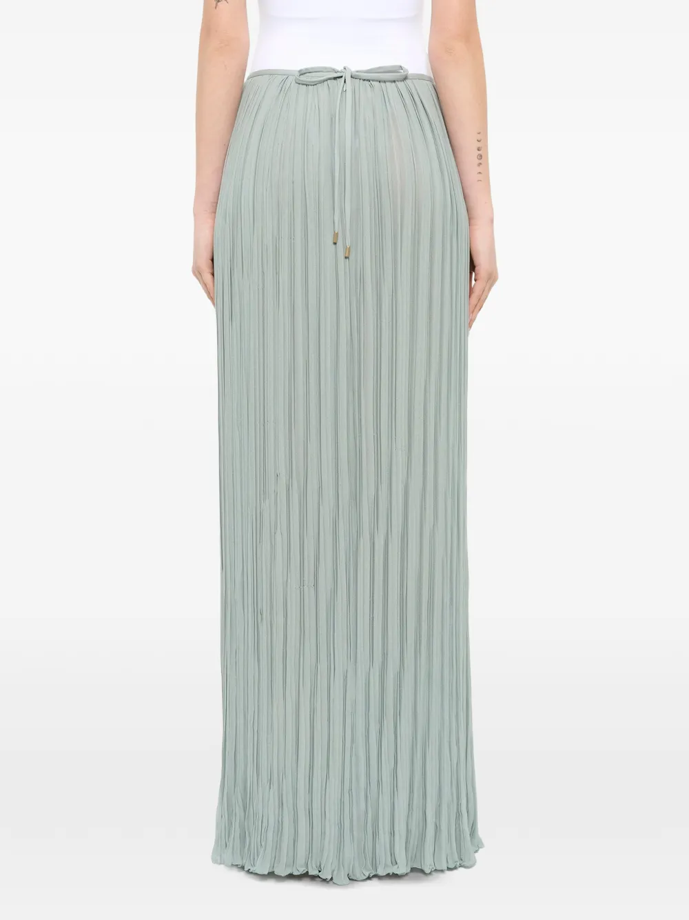 Lanvin Geplooide maxi-rok met trekkoordsluiting Blauw
