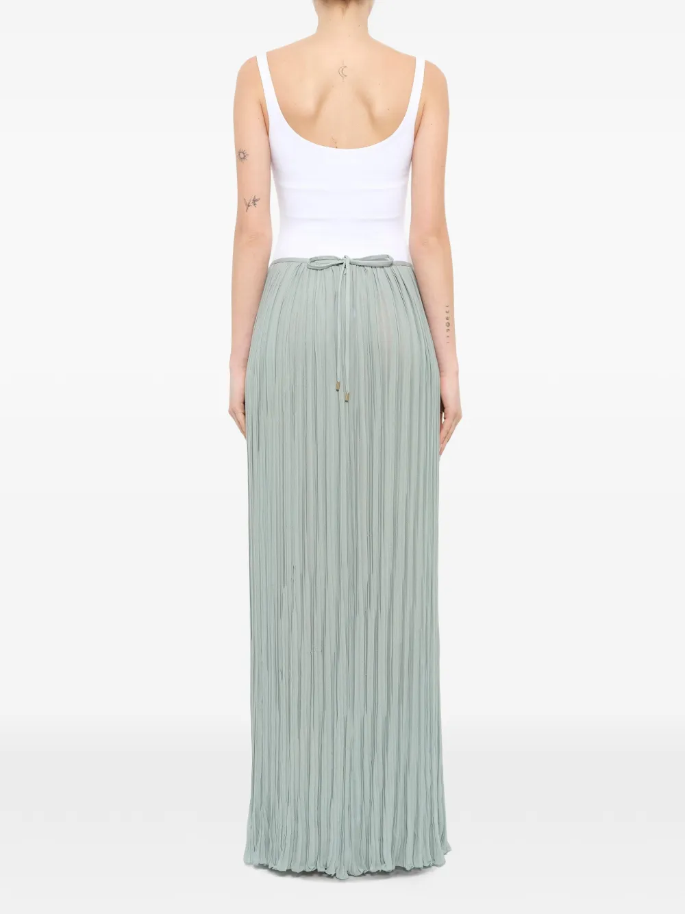 Lanvin Geplooide maxi-rok met trekkoordsluiting Blauw