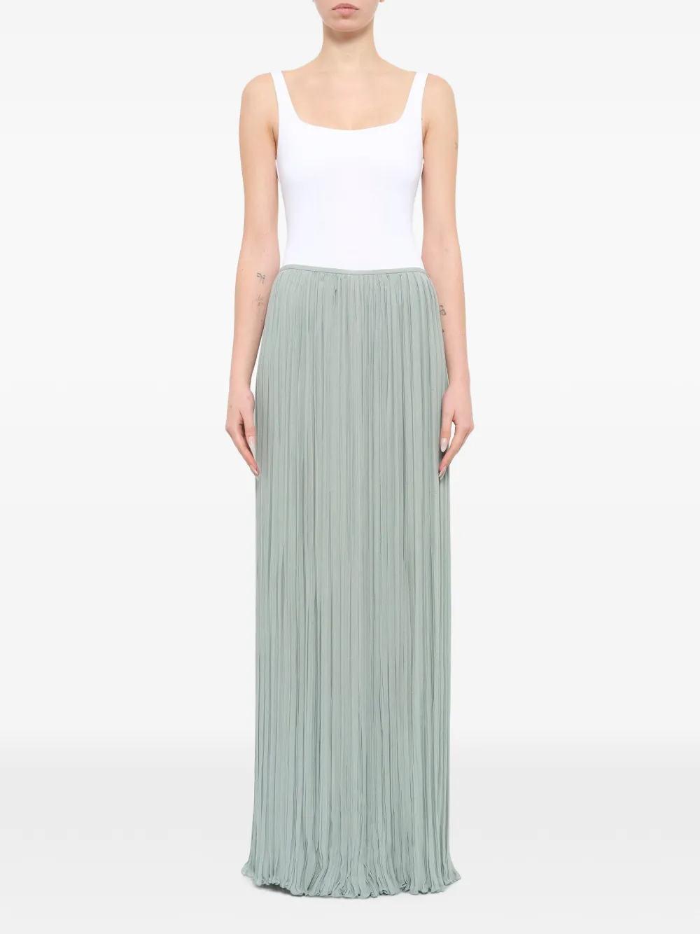 Lanvin pleated drawstring-fastening maxi skirt