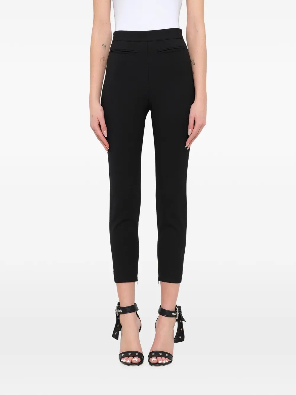Alexander McQueen cropped zipped-hem trousers - Schwarz