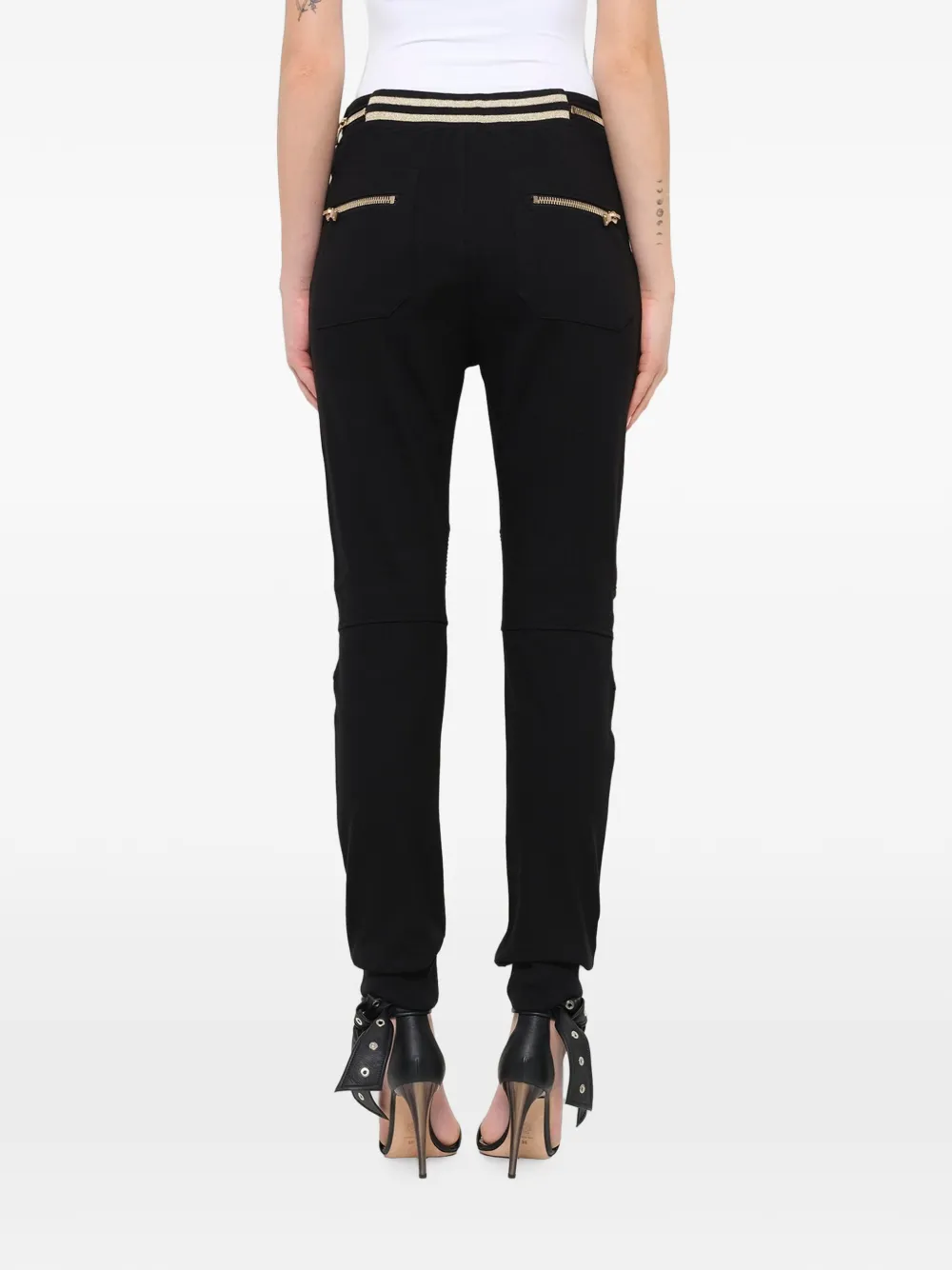 Balmain Biker jersey broek Zwart