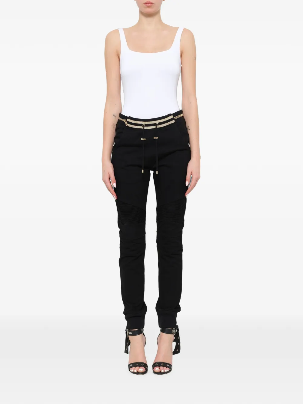 Balmain Biker jersey broek Zwart
