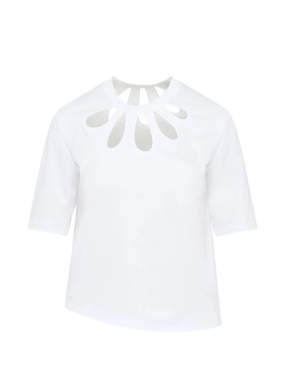 Noir Kei Ninomiya petal-cutout T-shirt - Bianco