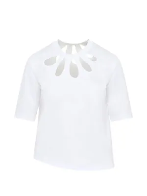 Noir Kei Ninomiya チュールスリーブ Tシャツ | ホワイト | FARFETCH JP