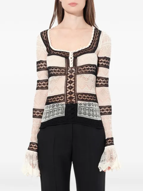 Alexander McQueen cárdigan con cuello cuadrado