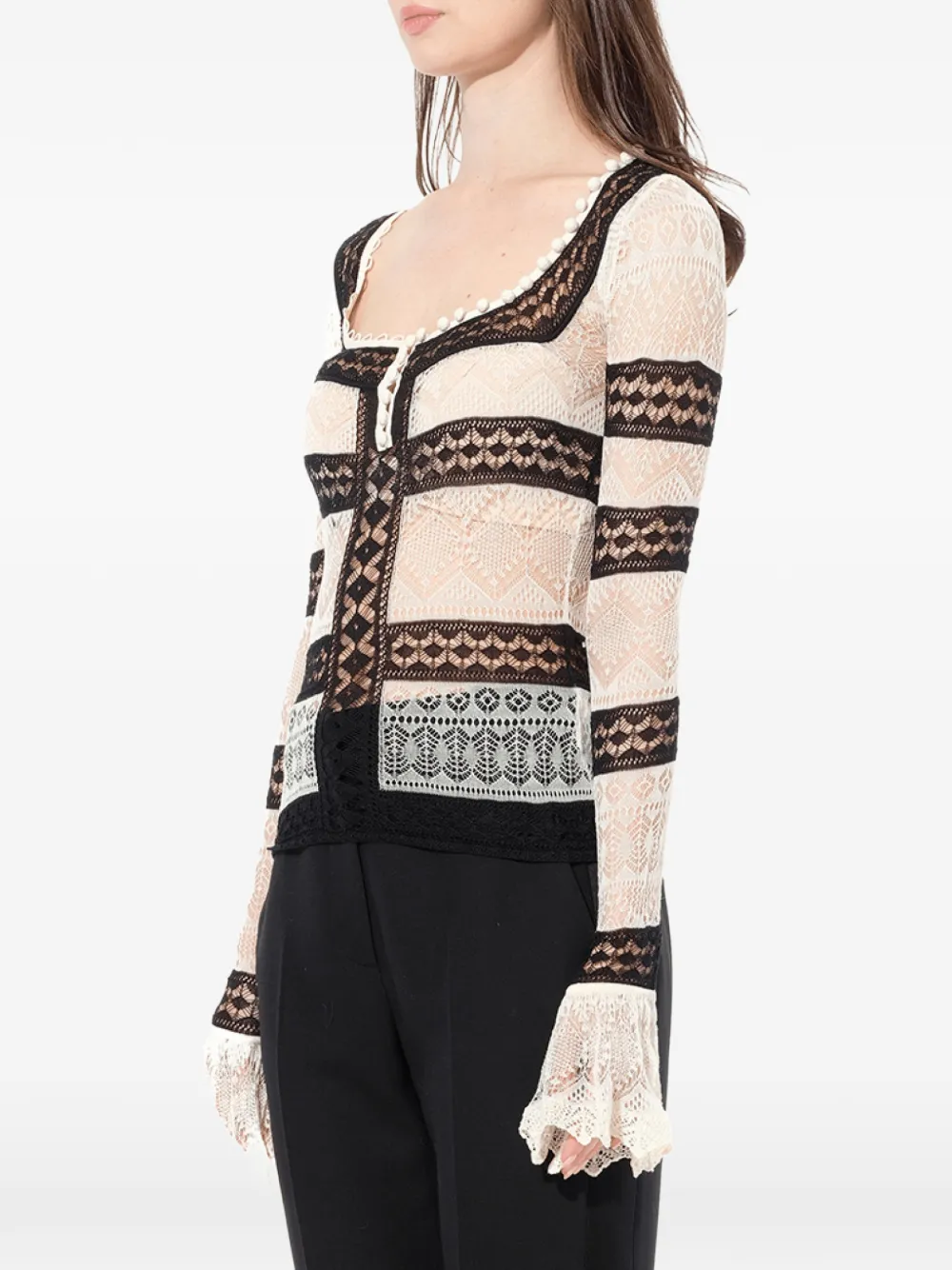 Alexander McQueen Vest met vierkante hals Beige