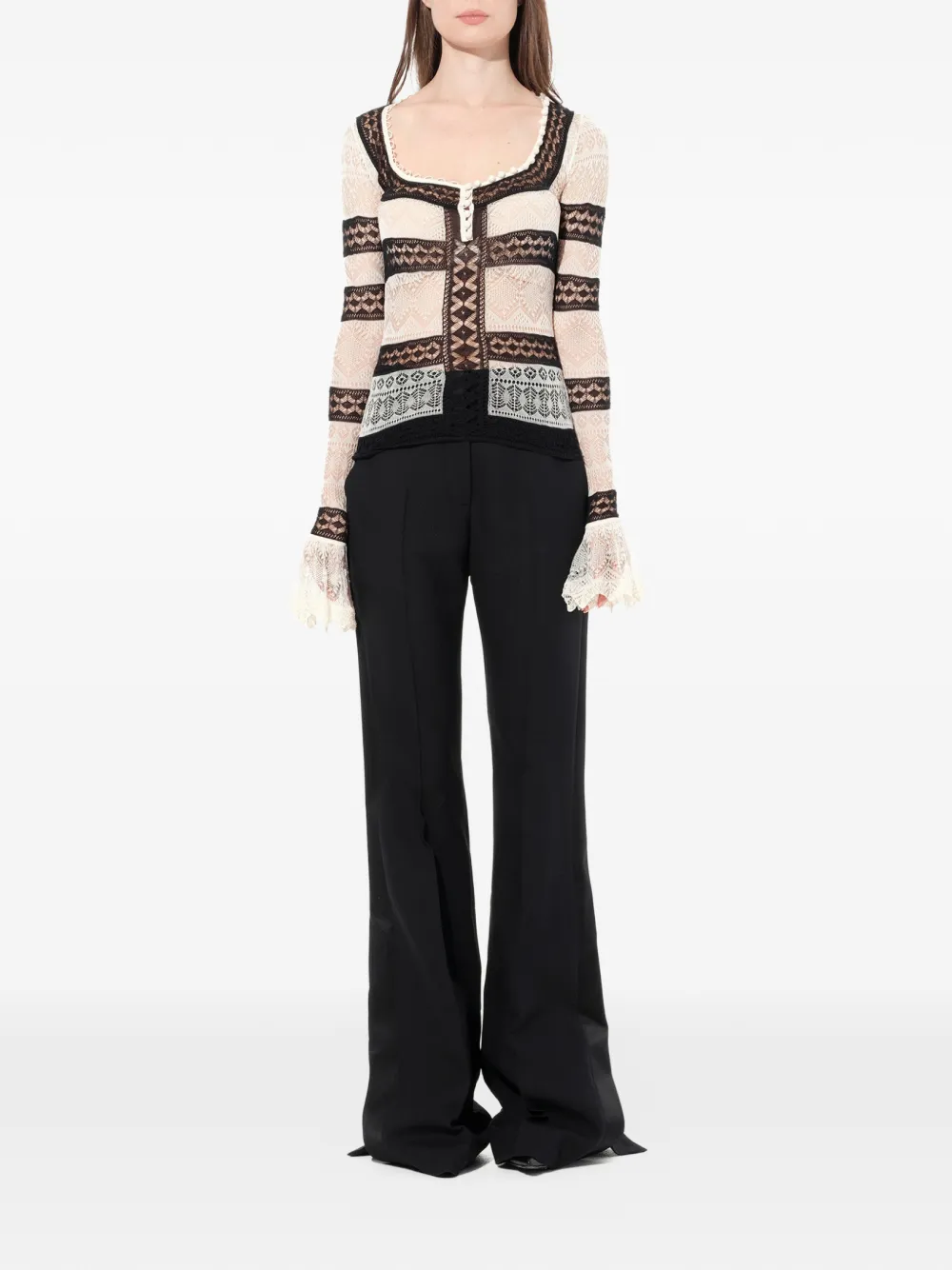 Alexander McQueen Vest met vierkante hals Beige