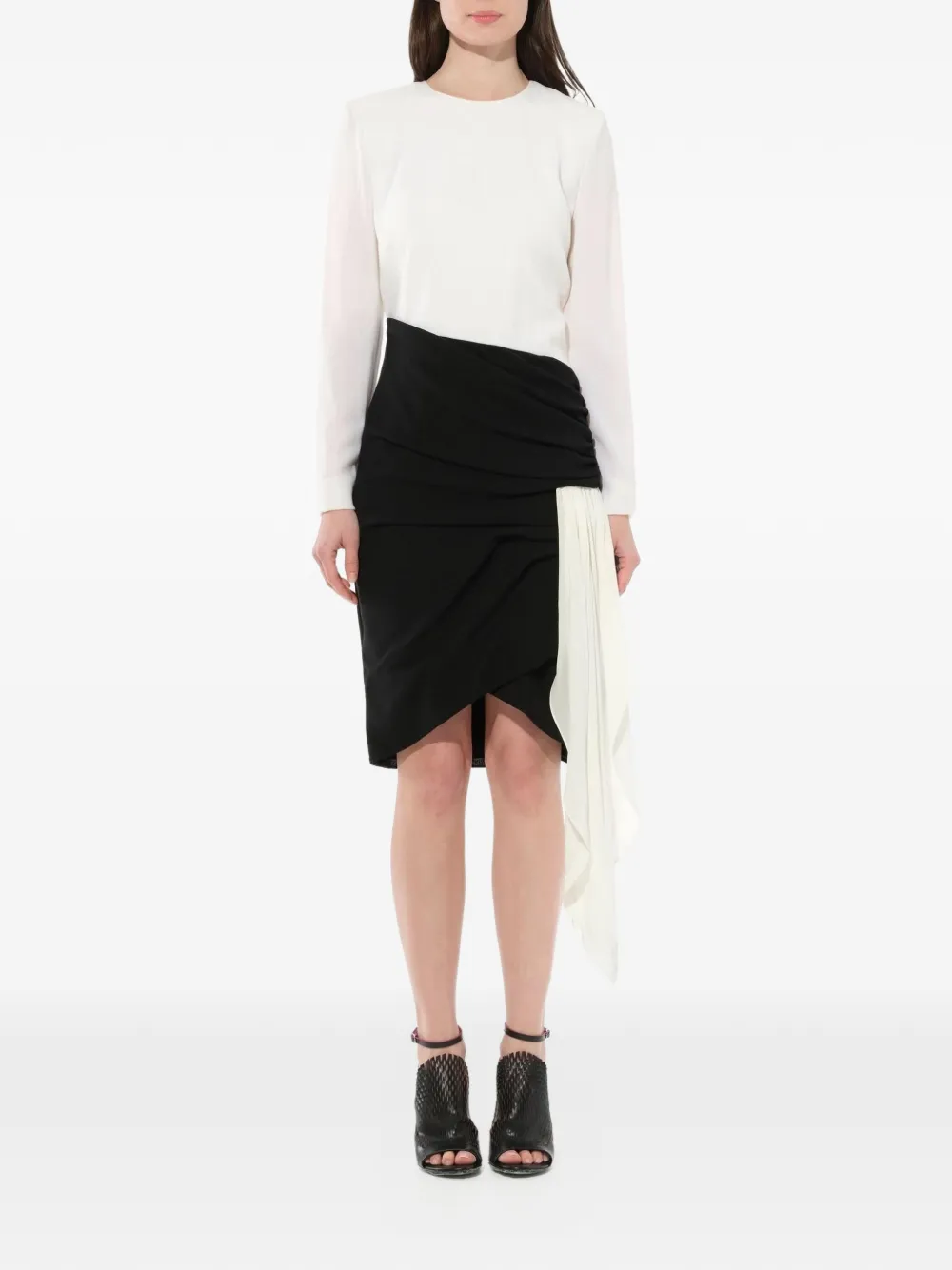 Givenchy asymmetrical-hem draped dress - Nero
