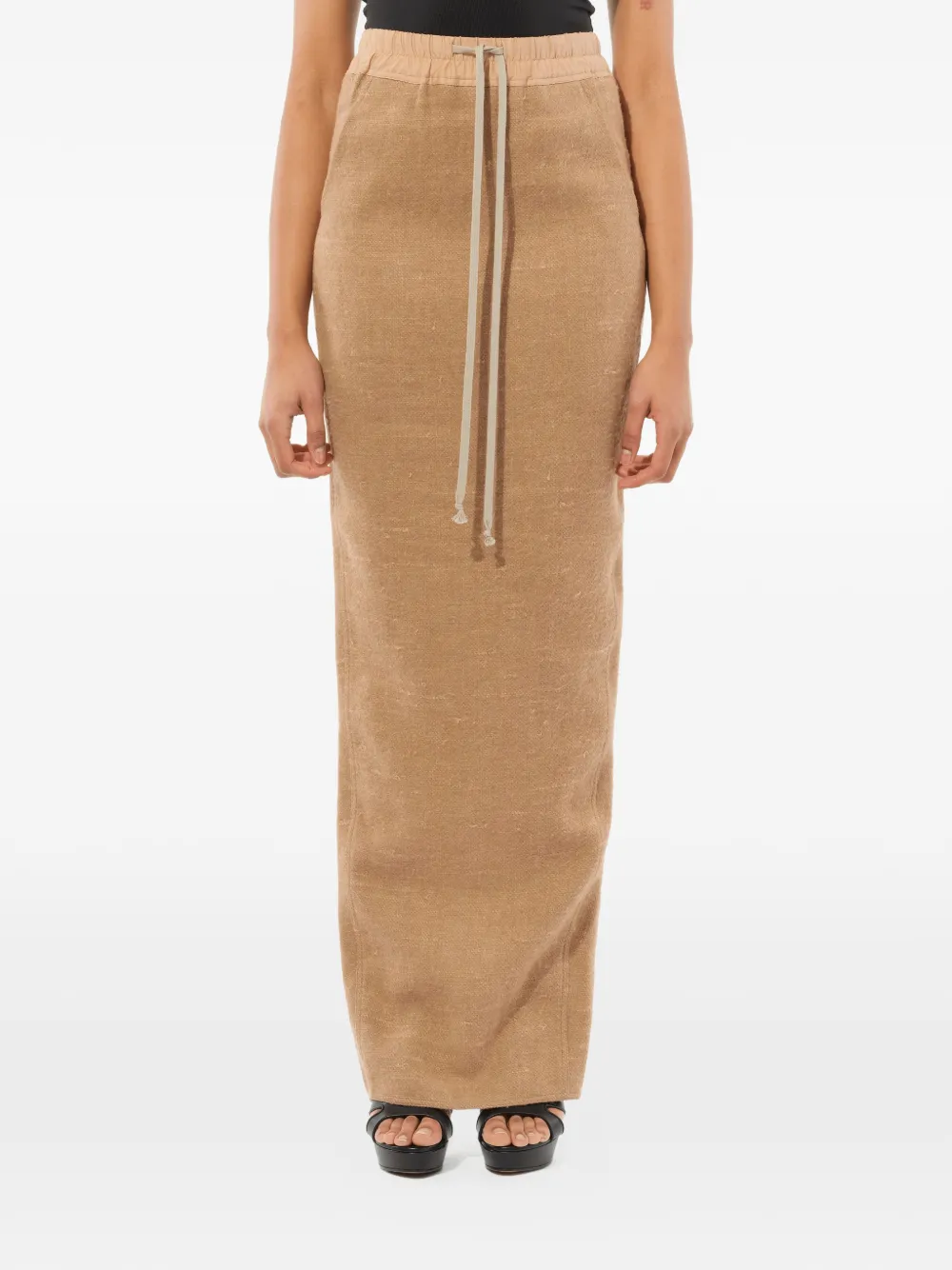 Rick Owens Pillar drawstring-waist skirt - Toni neutri