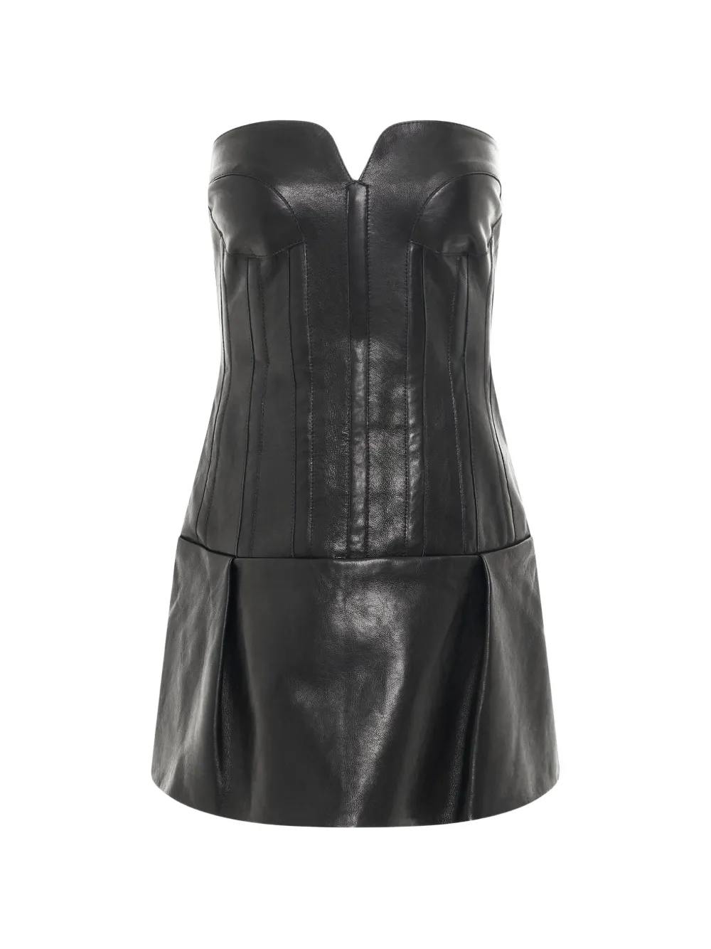 KHAITE Beryn leather mini dress - Nero