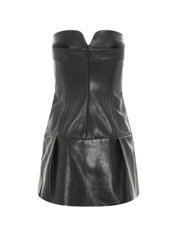 khaite leather dress Beryn Mini | Black 12-14