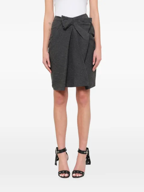 Lanvin falda con pliegues y detalle de moño