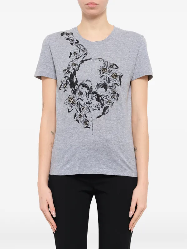 Alexander McQueen Ivy Jet Short-sleeve T-shirt in Grey