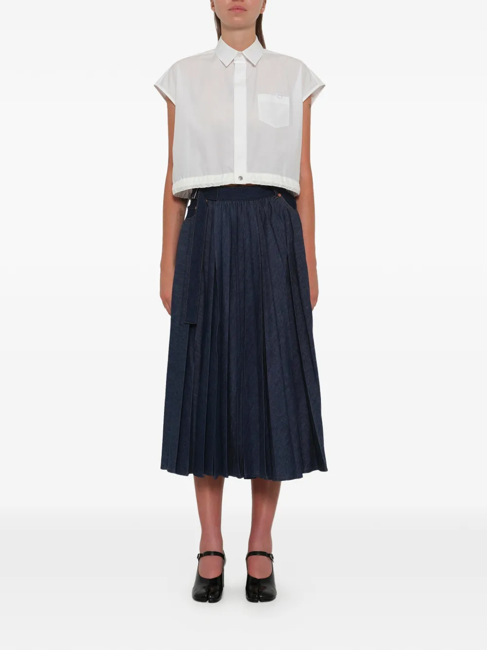 Sacai デニムスカート | ブルー | FARFETCH JP