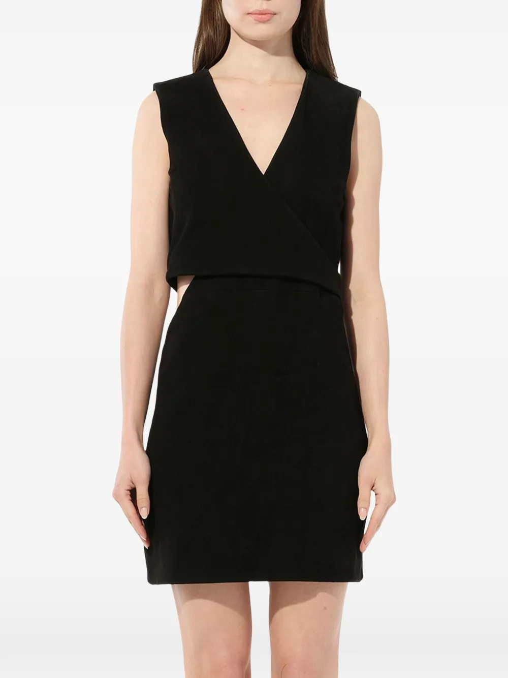 Balmain leather wrap-style dress - Schwarz