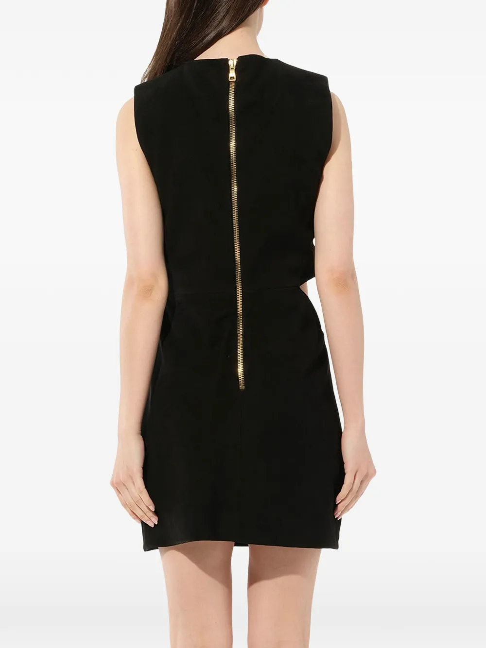 Balmain Leren wikkeljurk Zwart