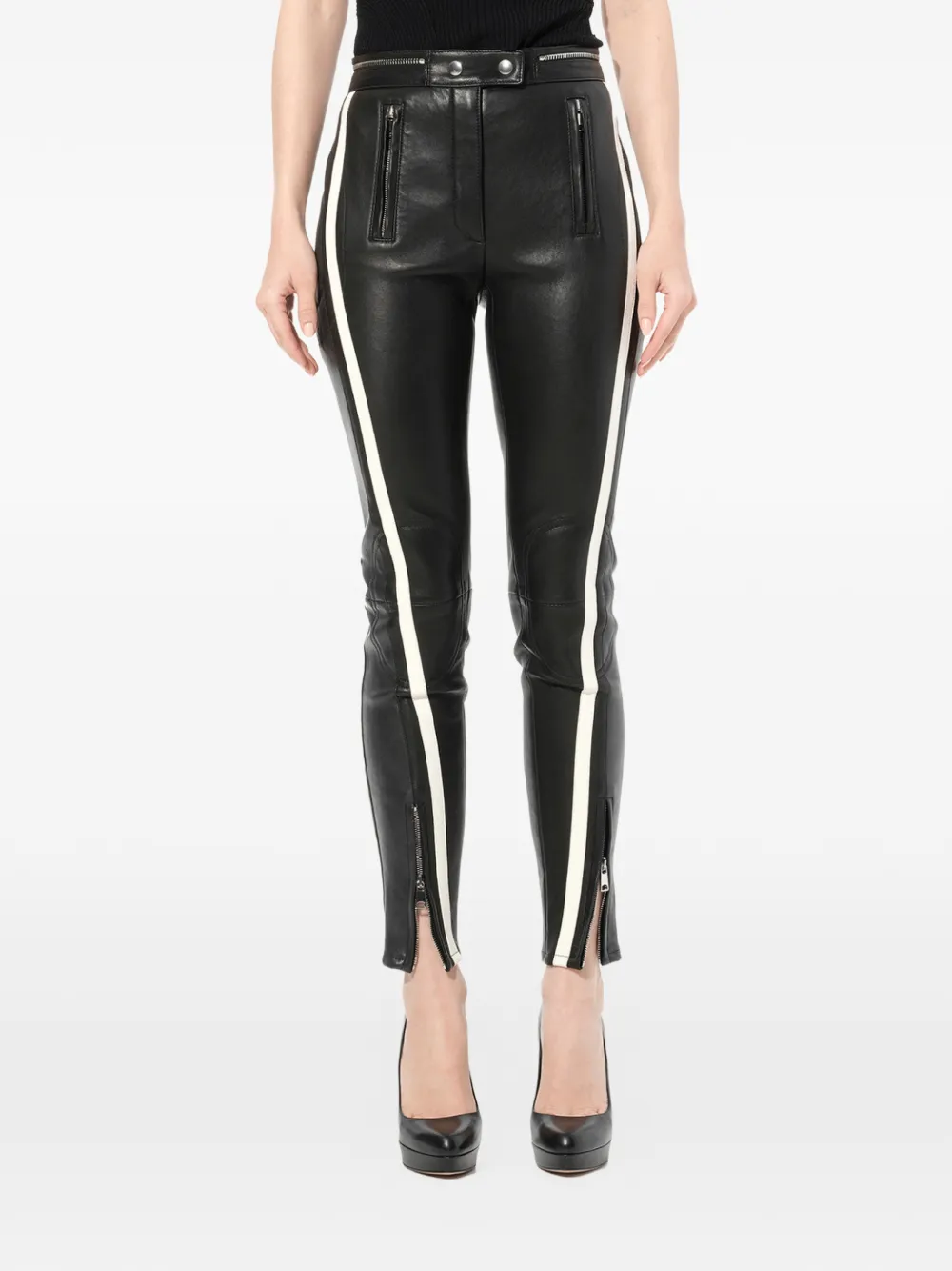 Alexander McQueen side-stripe trousers - Schwarz