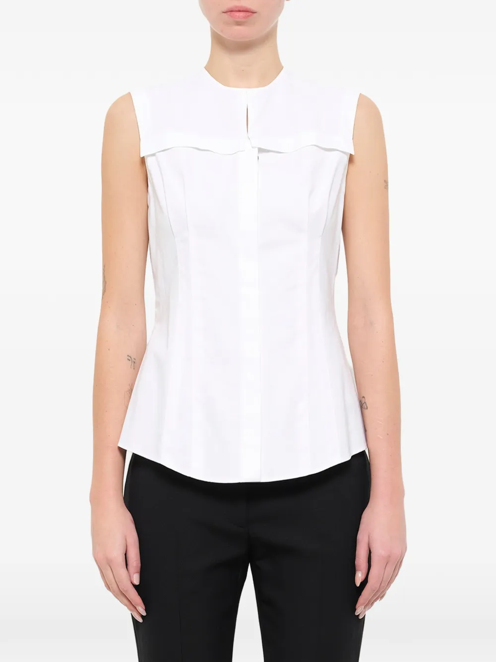 Alexander McQueen sleeveless layered shirt - White