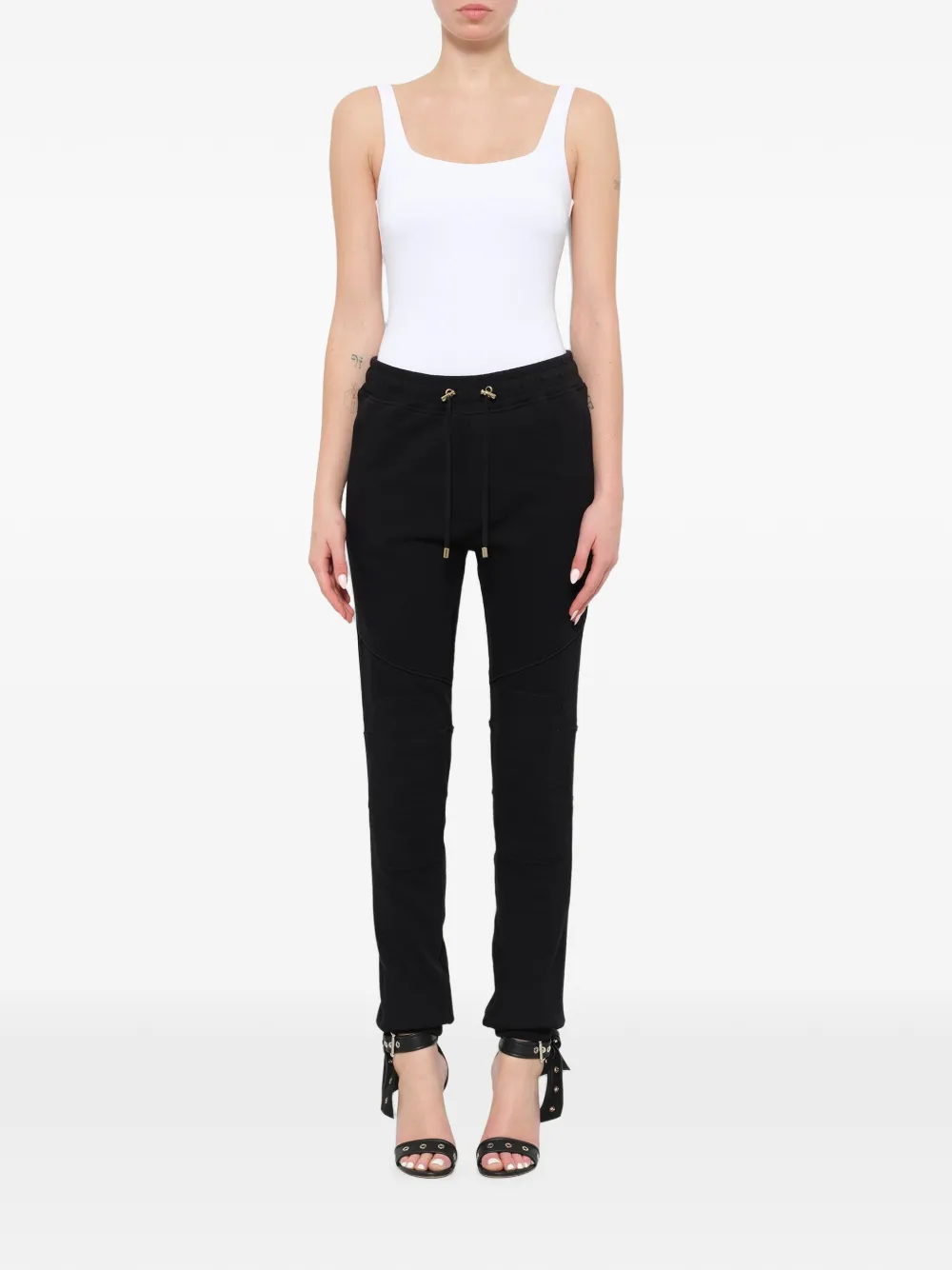 Balmain Piping Track Pants in Black, view 2