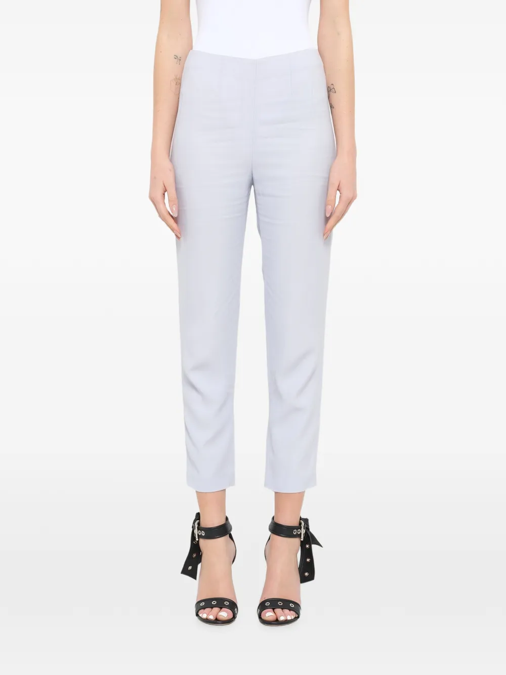 Alexander McQueen zip-fastening cropped trousers - Blau