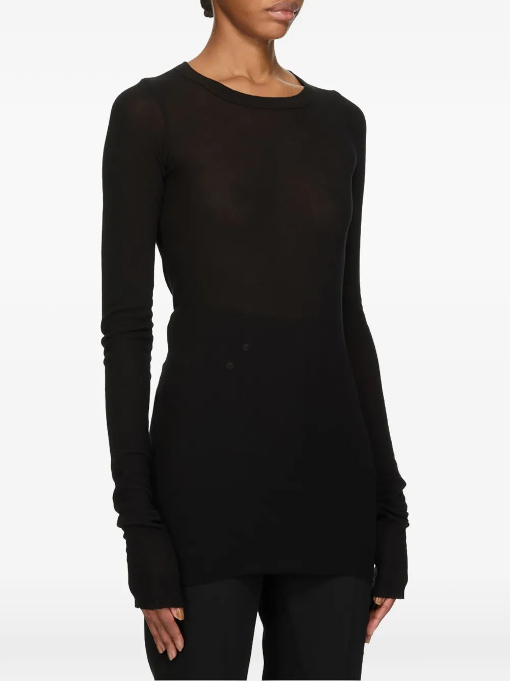 Rick Owens T-shirt met lange mouwen Zwart