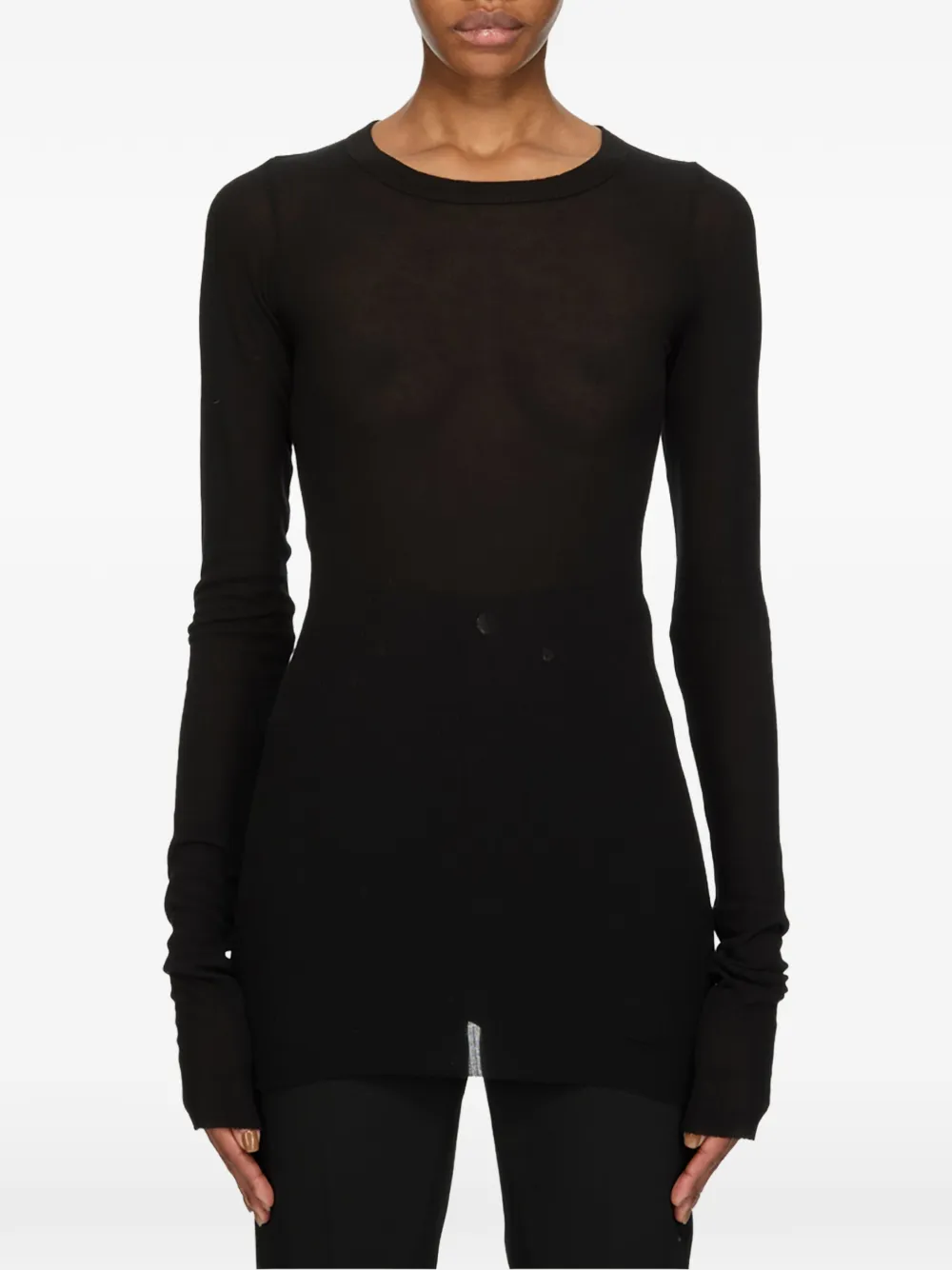 Rick Owens T-shirt met lange mouwen Zwart