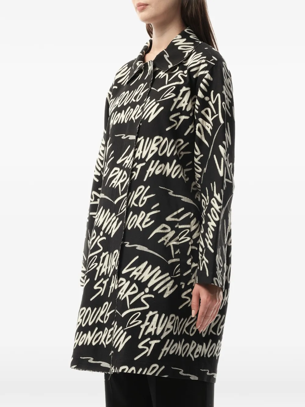  Lanvin Abrigo Con Estampado Gráfico - Negro 