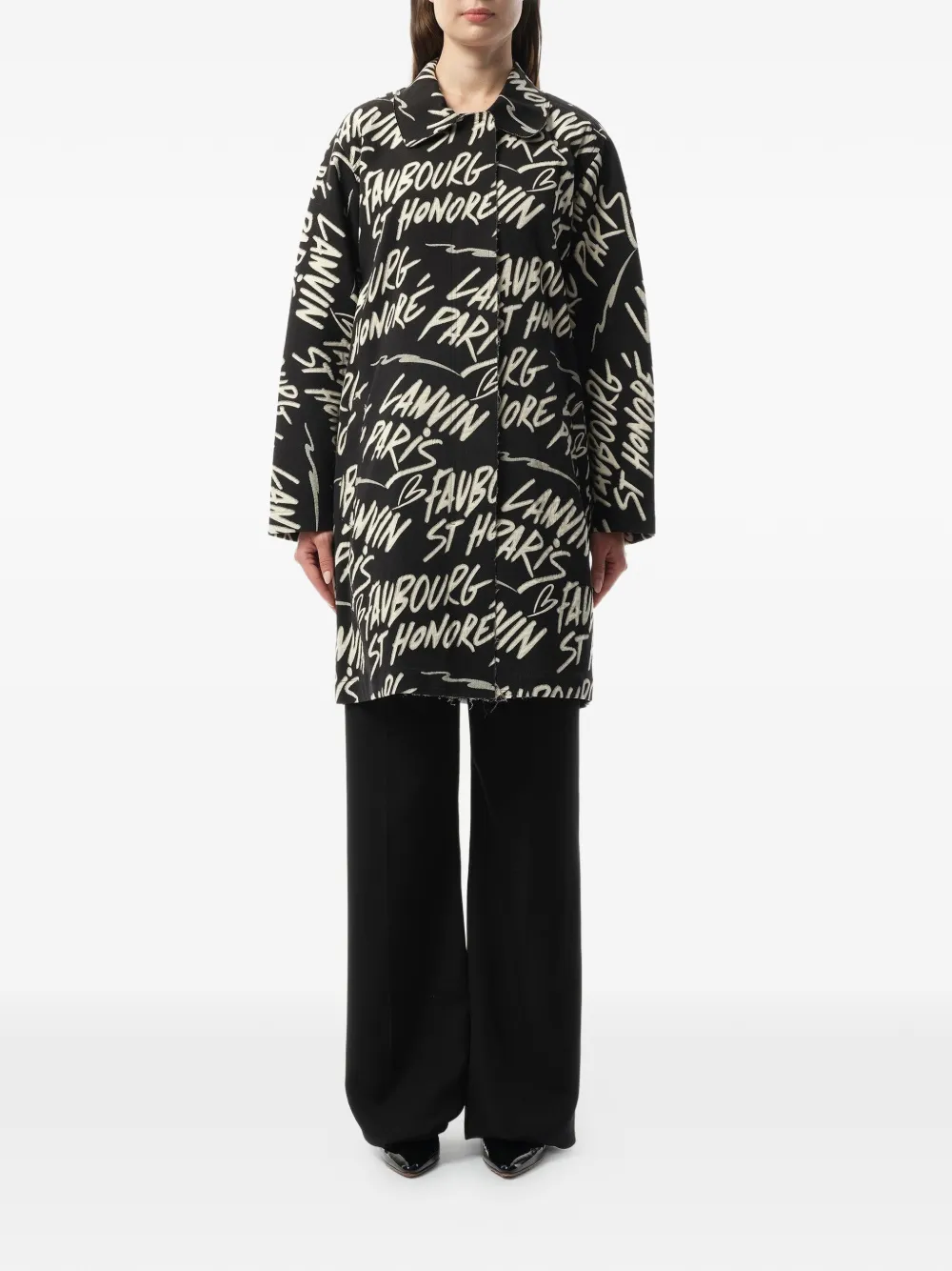  Lanvin Abrigo Con Estampado Gráfico - Negro 