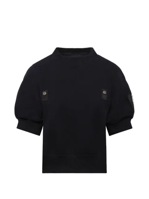 sacai nylon-twill panelled sweater