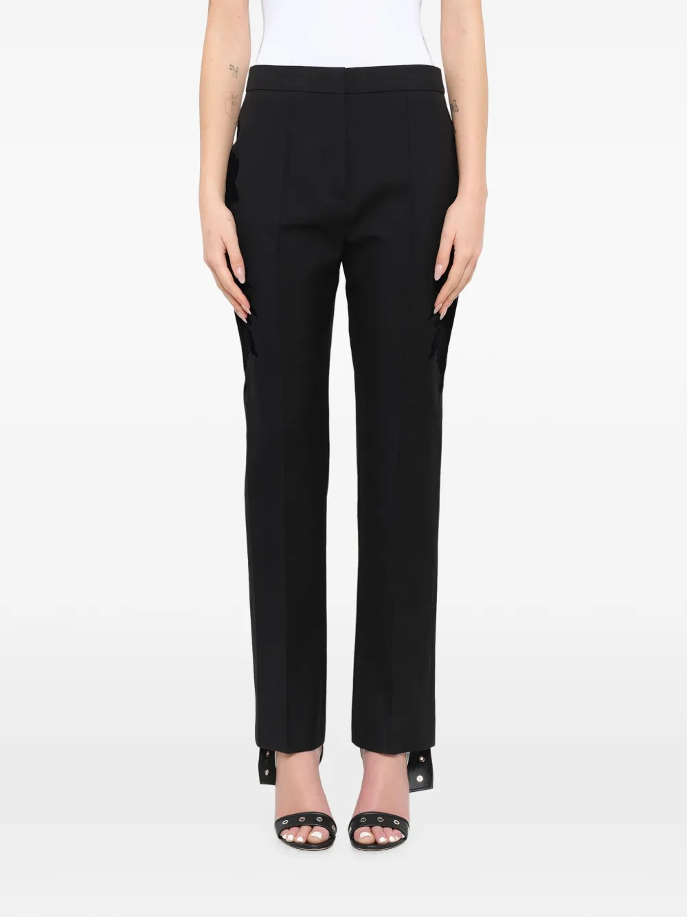Givenchy Podium velvet-appliqué pocket trousers - Nero