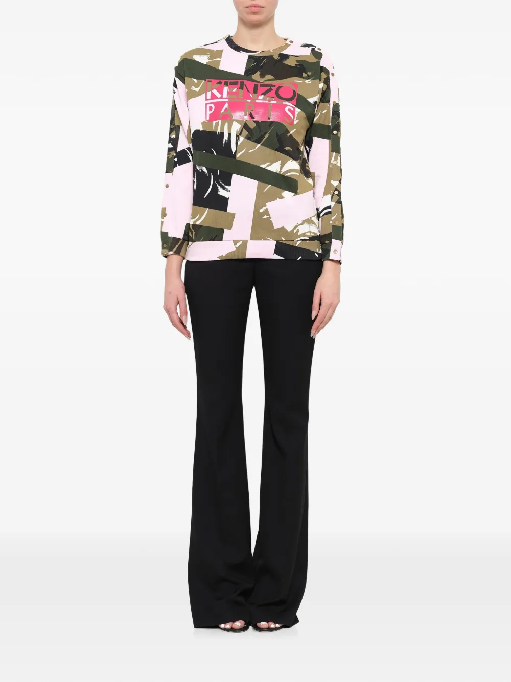 Kenzo Sweater met camouflage- en logo-print Groen