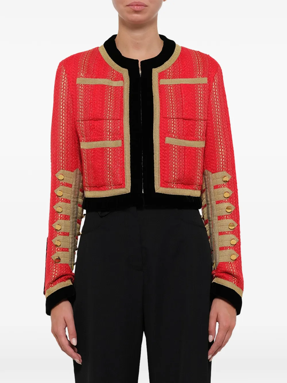 Givenchy cropped military-style jacket - Red