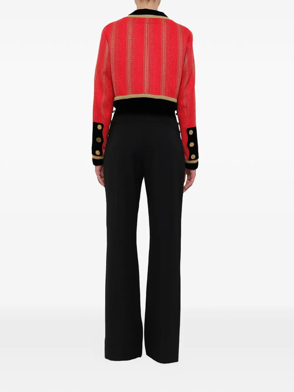  Givenchy Chaqueta Corta Estilo Militar - Rojo 