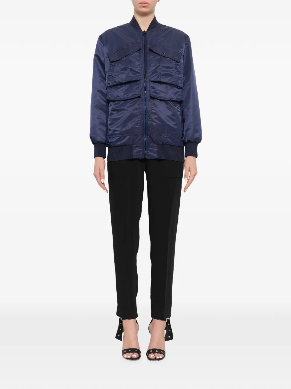 Kenzo multi-pocket bomber jacket Blauw