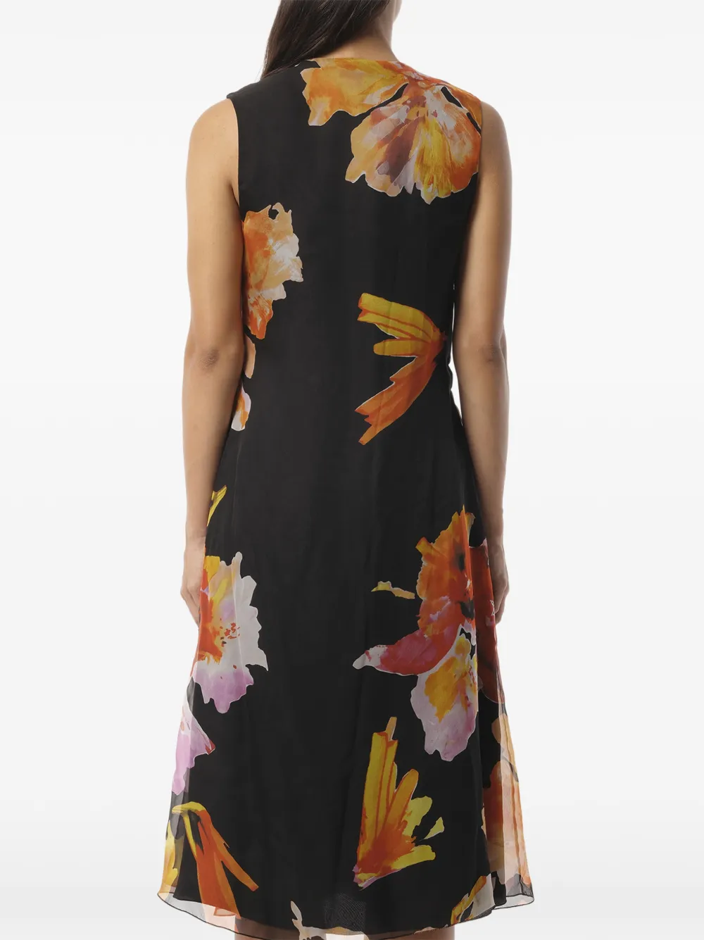 Lanvin Wikkeljurk met bloemenprint Zwart