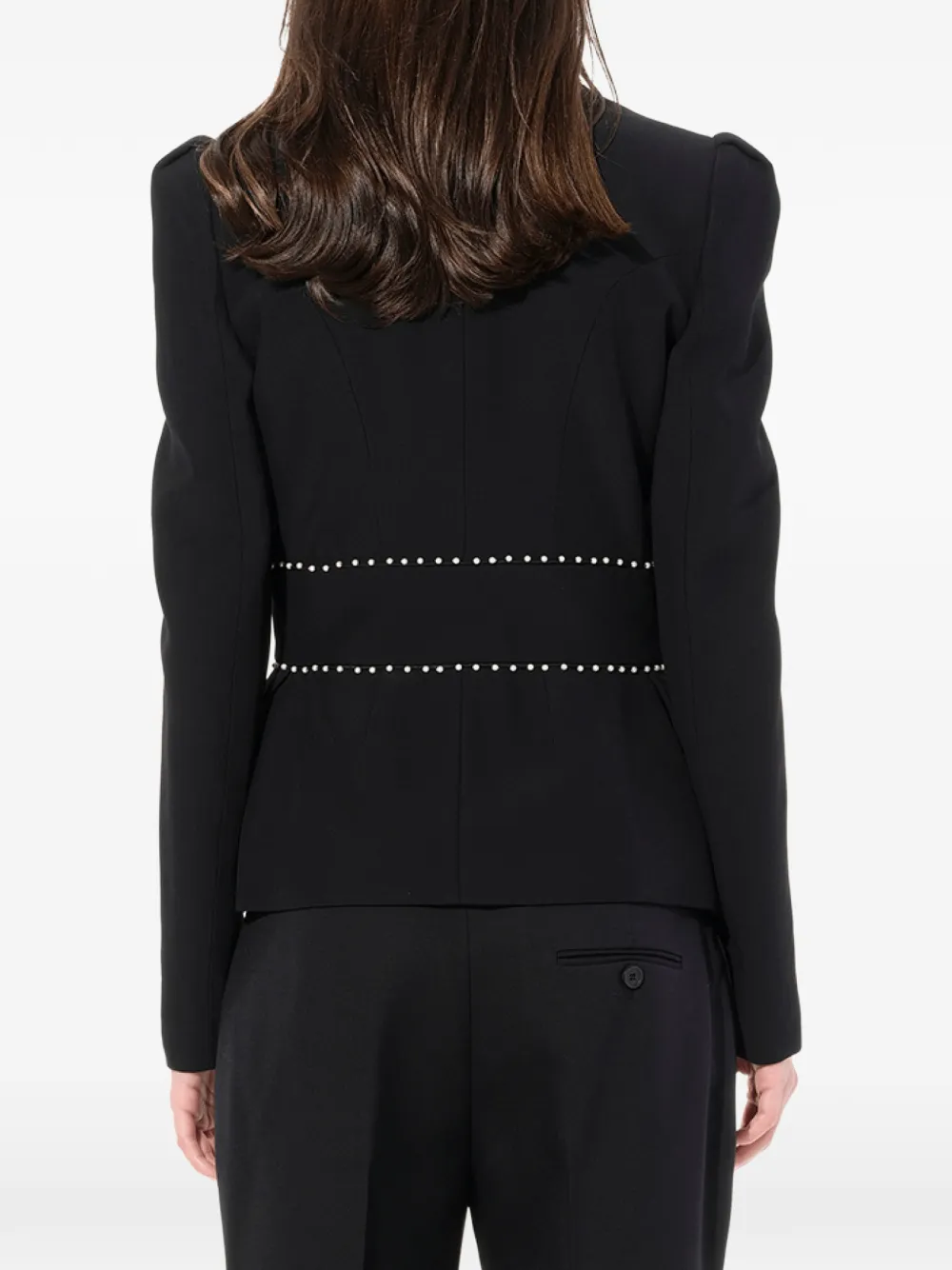 Alexander McQueen Jack met imitatieparel en V-hals Zwart